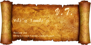 Vég Tamás névjegykártya